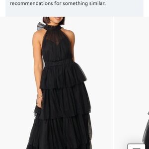 FRANCES HALTER NECK TIERED TULLE GOWN